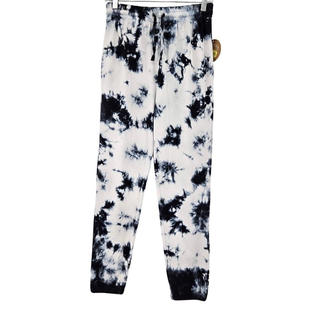 Splendid Black & White Tie-Dye Track Joggers